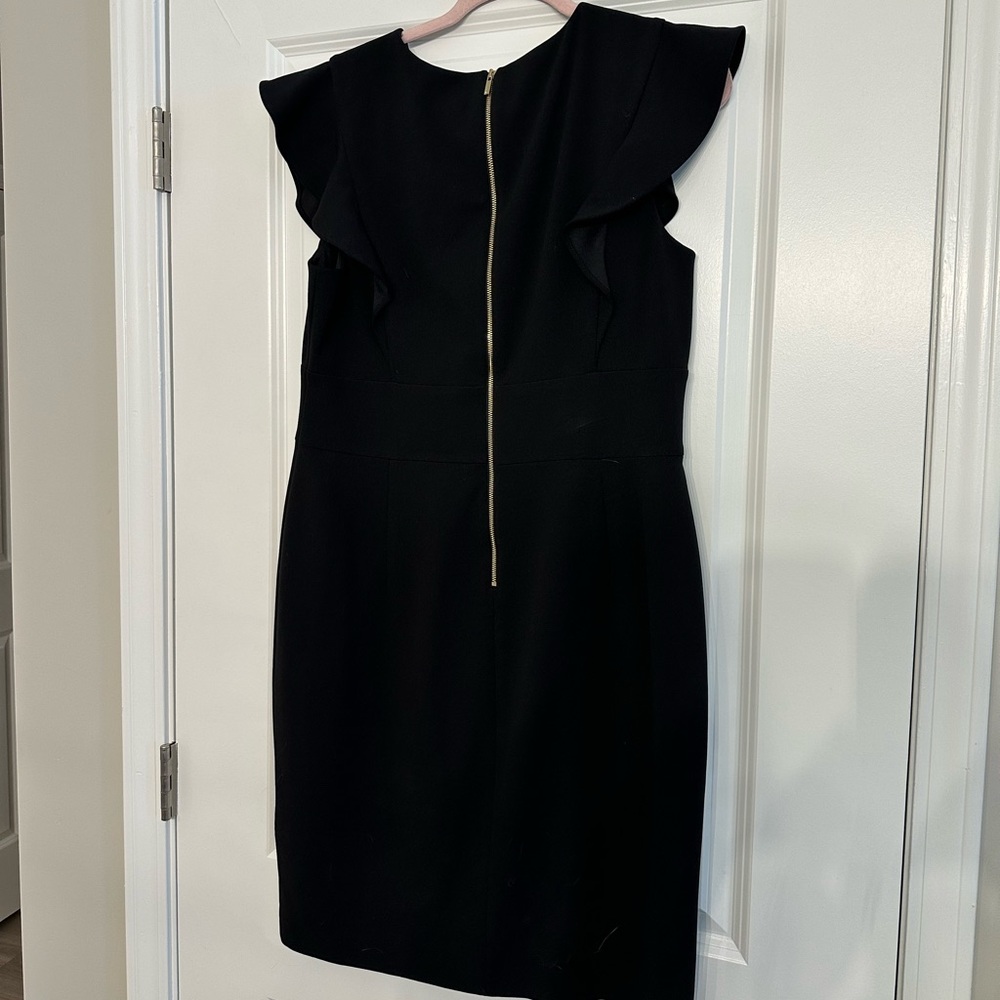 DKNY Black Dress with Ruffle Detail